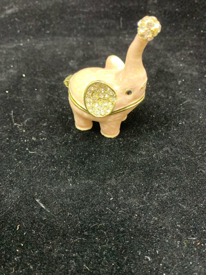 JEWELED ELEPHANT TRINKET BOX.