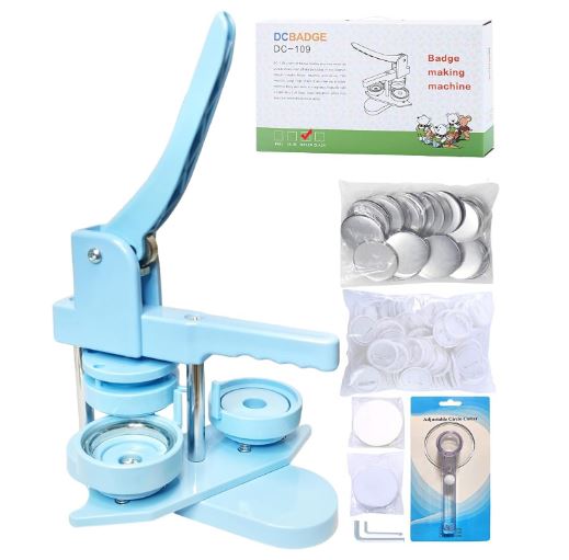 DCBADGE Button Maker Machine, Button Pin Maker (3rd Gen) Installation-Free DIY,