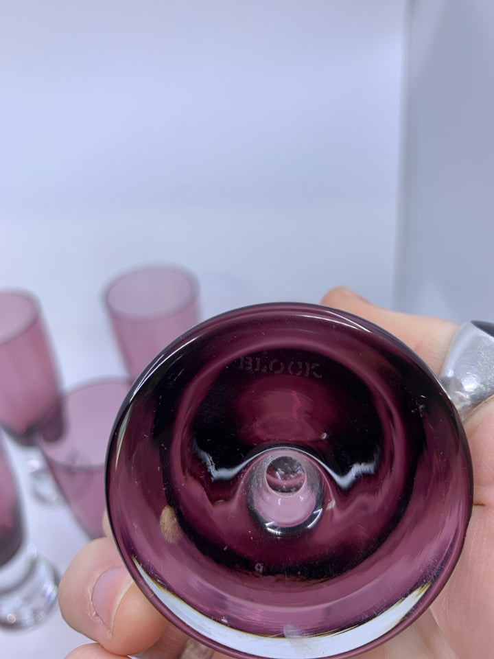 6 VTG DARK PURPLE HEAVY BOTTOM BUBBLE BASE BLOCK STOCKHOLM CRYSTAL.