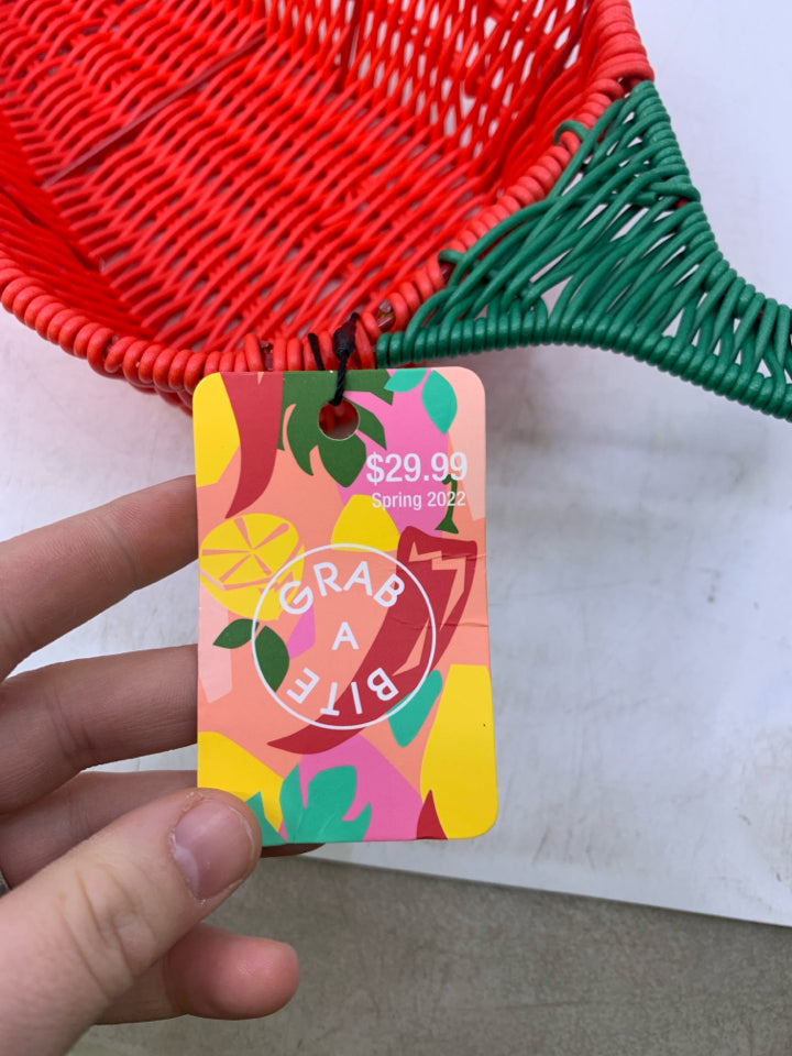 PLASTIC RED CHILE PEPPER BASKET.