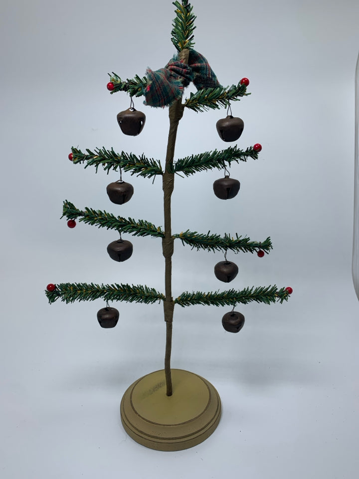 PRIMITIVE STYLE CHARLIE BROWN TREE W/ BELLS.