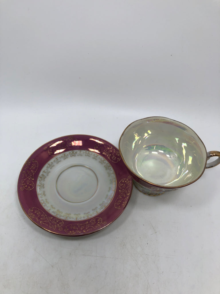 VTG PINK VICTORIAN CUP/SAUCER.