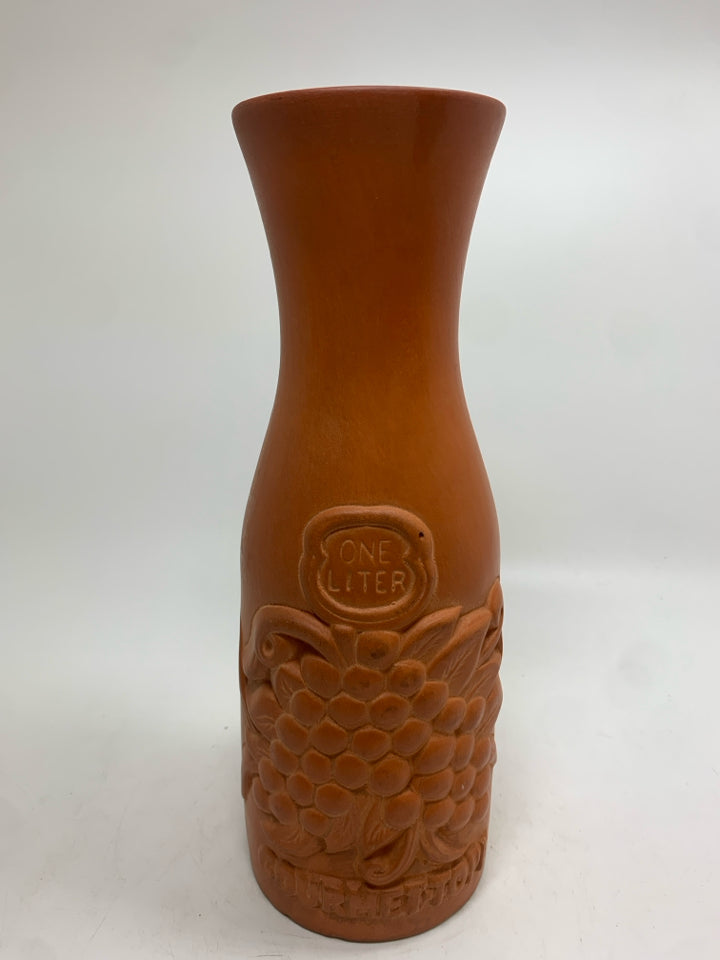 TERRA COTTA WINE DECANTER.