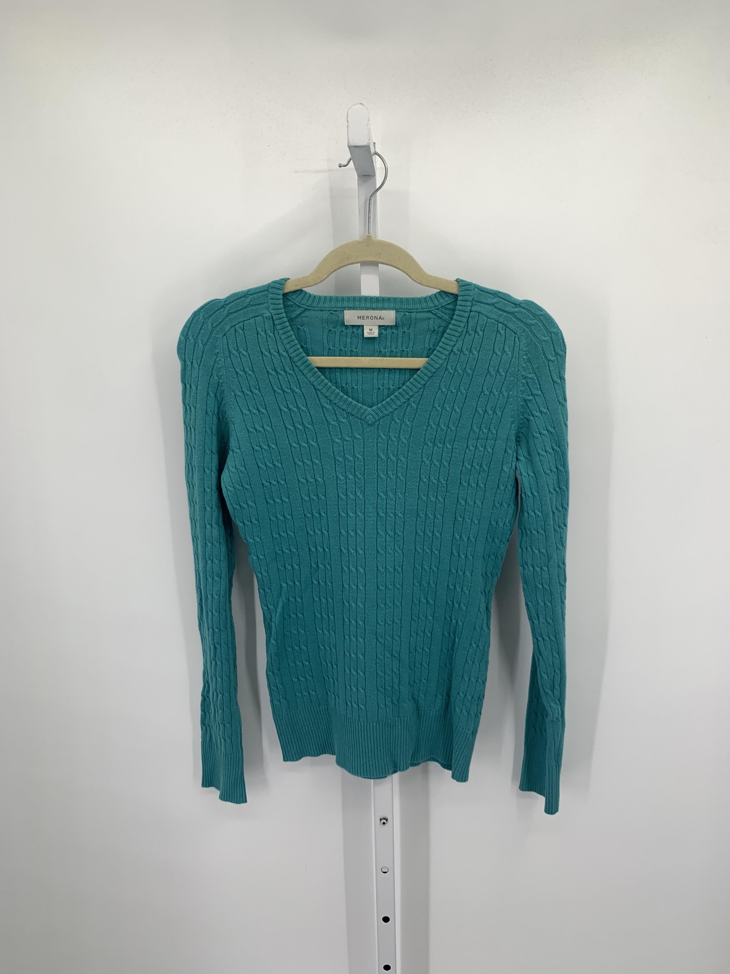 Merona Size Medium Misses Long Slv Sweater