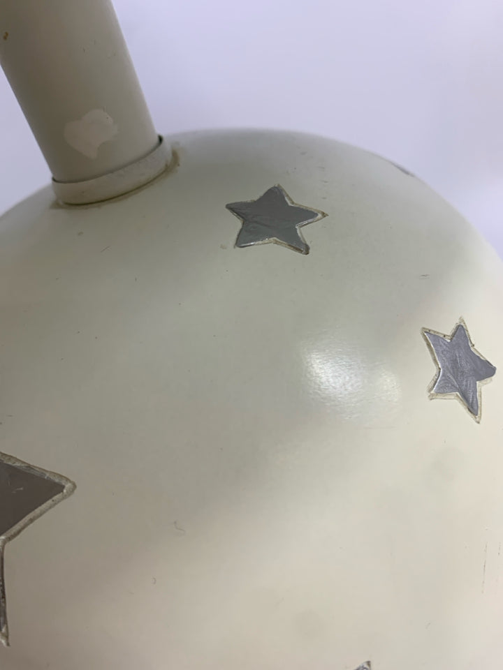STAR & MOON LAMP W/STARS ON LAMPSHADE.