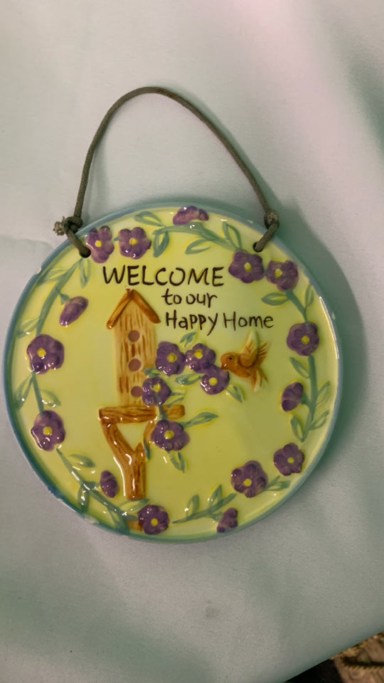 WELCOME TO OUR HAPPY HOME WALL HANGING.