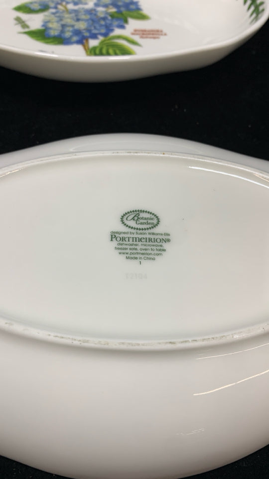 2 BOTANIC GARDEN RUFFLE EDGE SERVING TRAY.