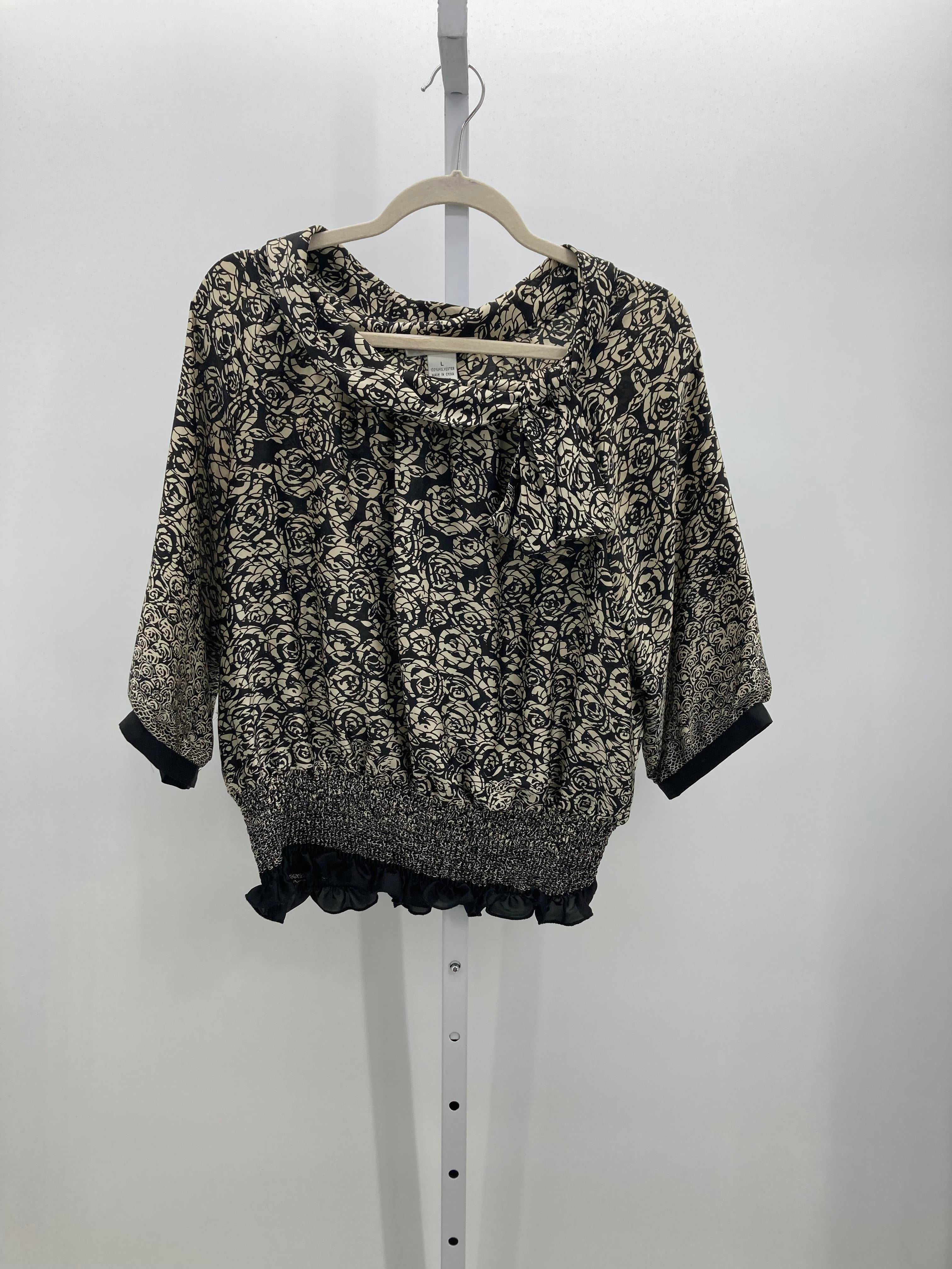WD NY Size Large Misses 3/4 Sleeve Shirt
