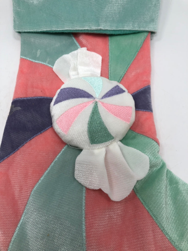 COLORFUL PEPPERMINT STOCKING.