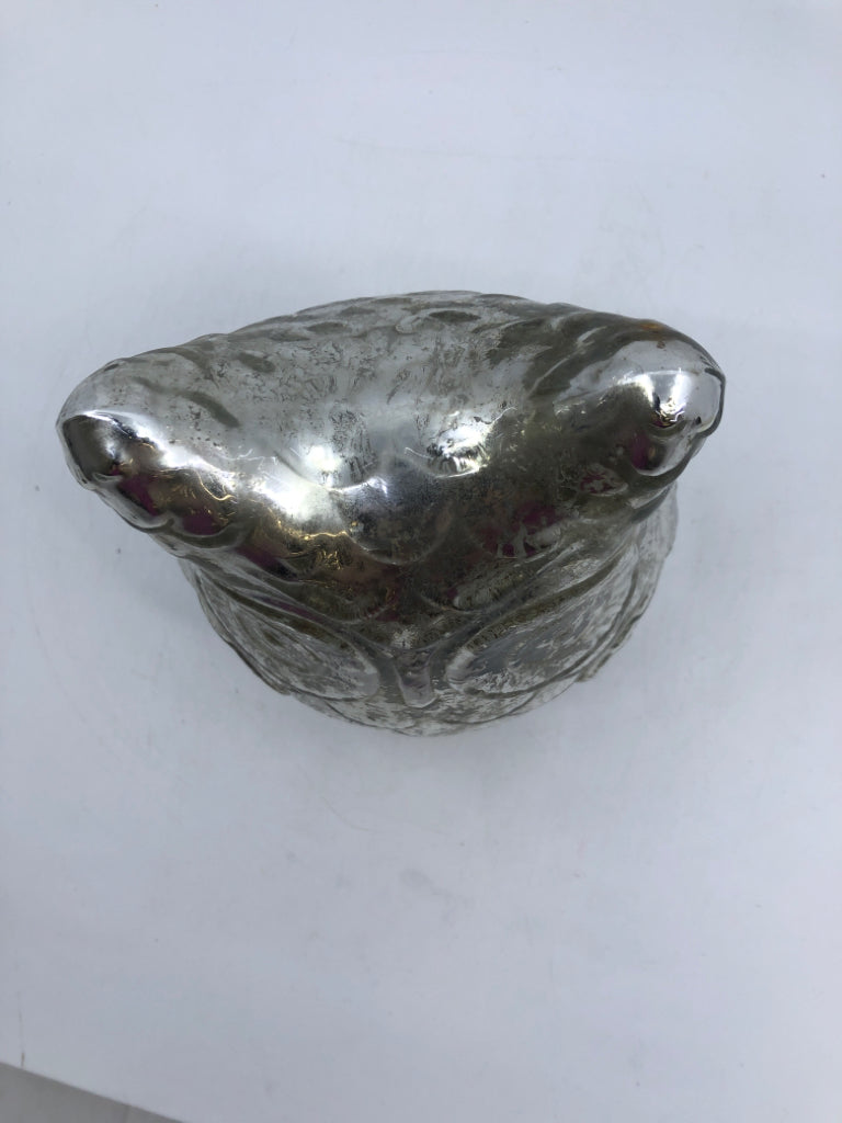 METALLIC MERCURY GLASS TEXTURED OWL.