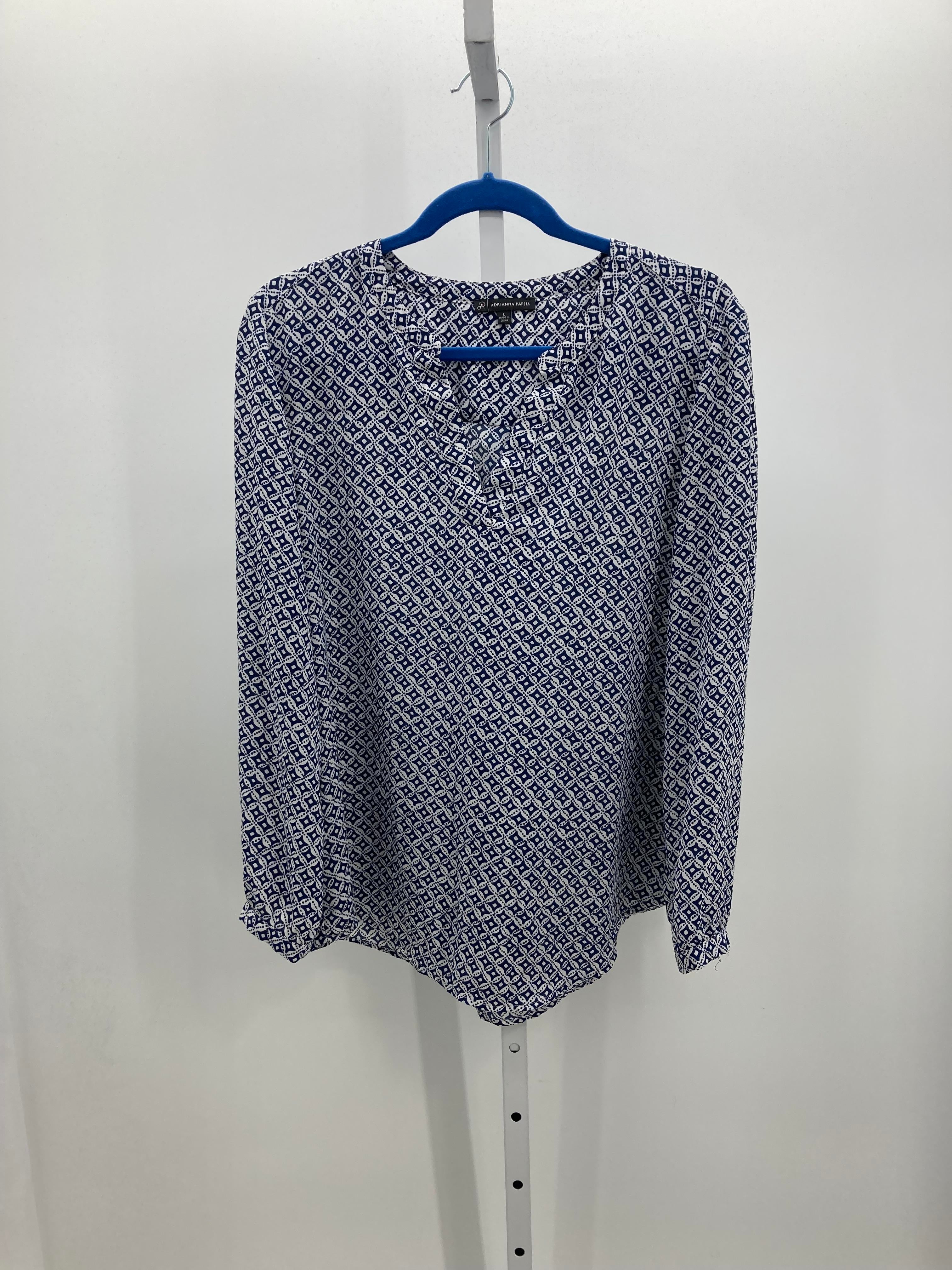 Adrianna Papell Size Large Misses Long Sleeve Shirt