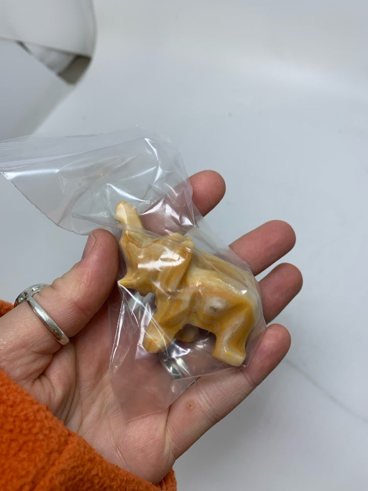 STONE CARVED ELEPHANT IN BAG.