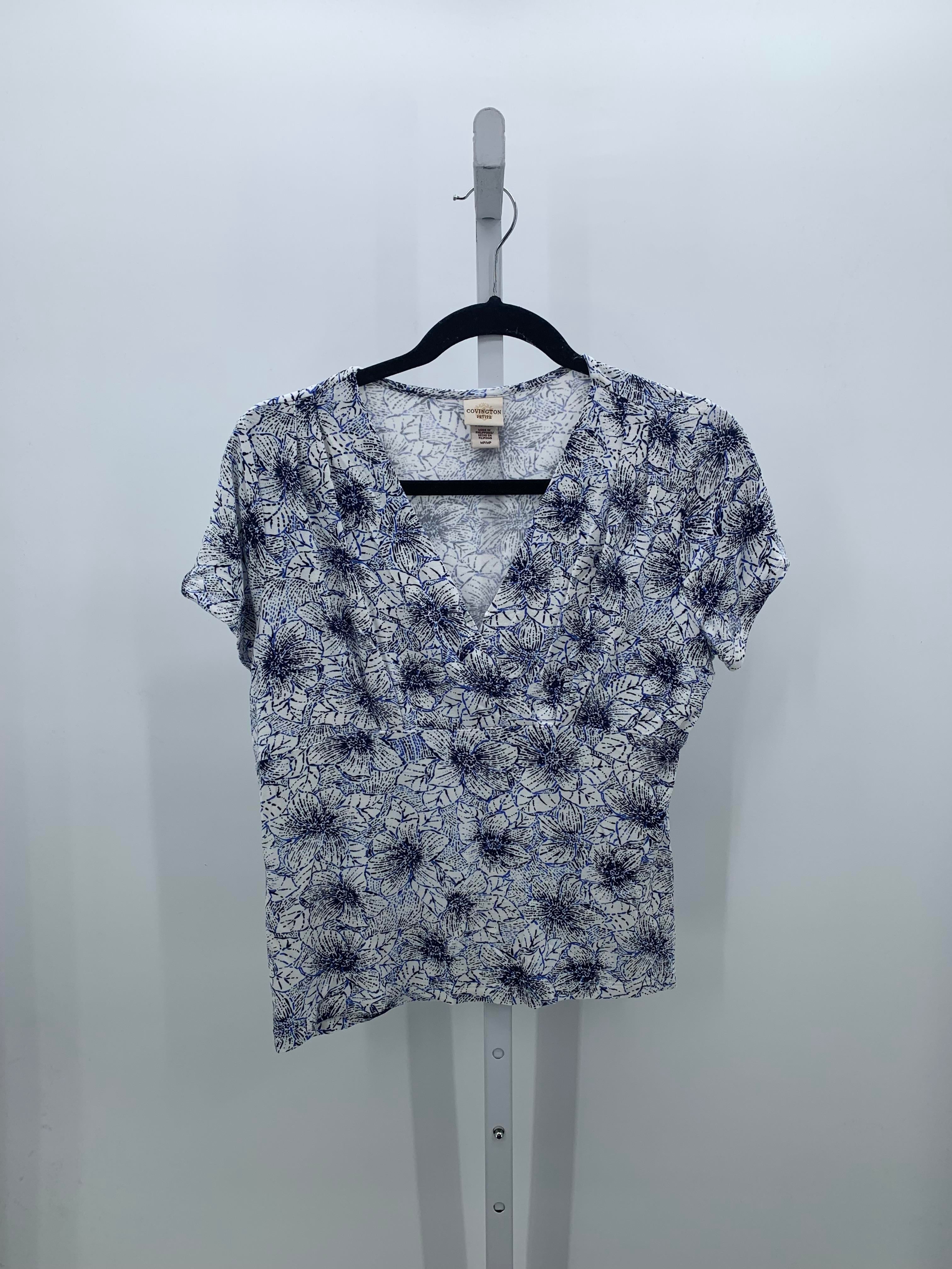 Covington Size Medium Petite Petite Short Sleeve Shirt
