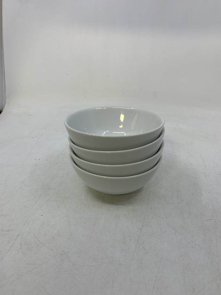 4 WHITE SPICE BOWLS.