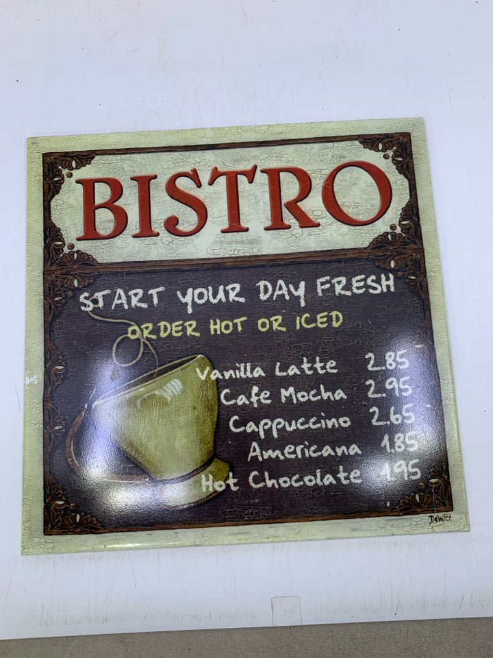 BISTRO COFFEE METAL WALL SIGN.