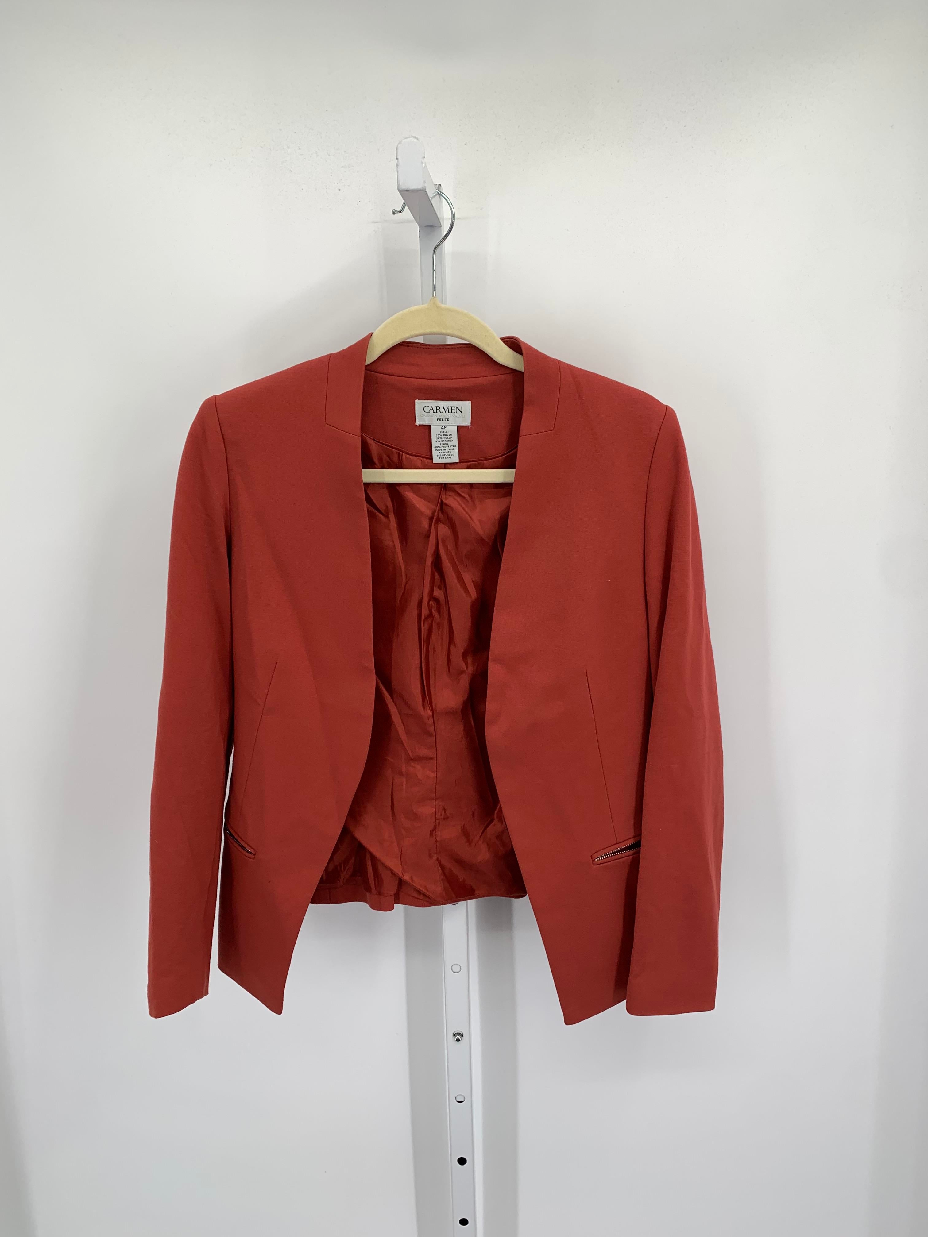 Carmen Marc Valvo Size 4 Petite Petite Blazer