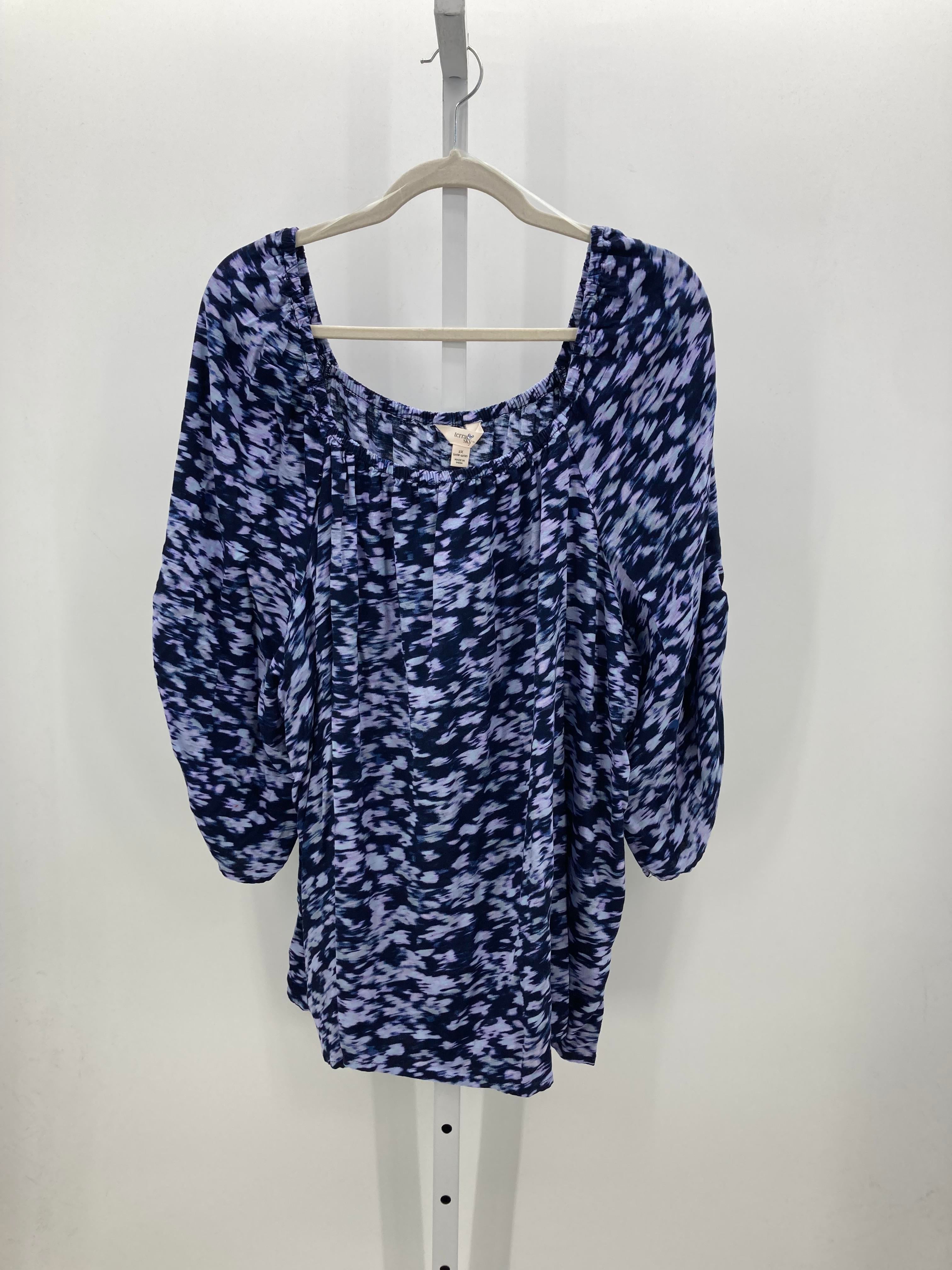 Terra & Sky Size 2X Womens Short Sleeve Shirt