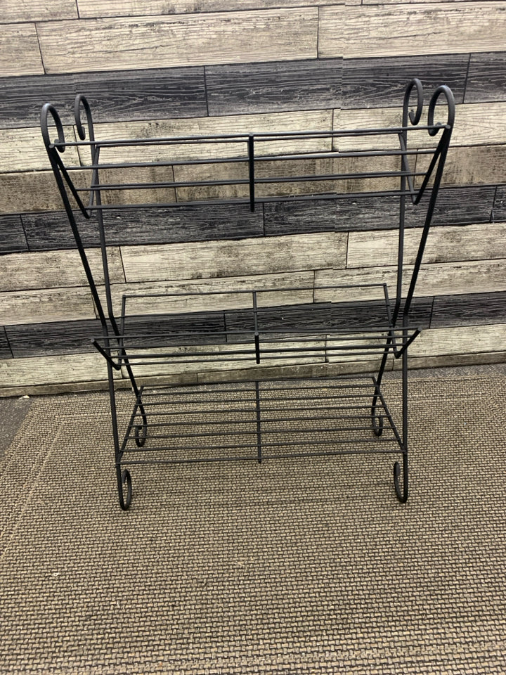 BLACK 3 TIER METAL BOOK CASE.