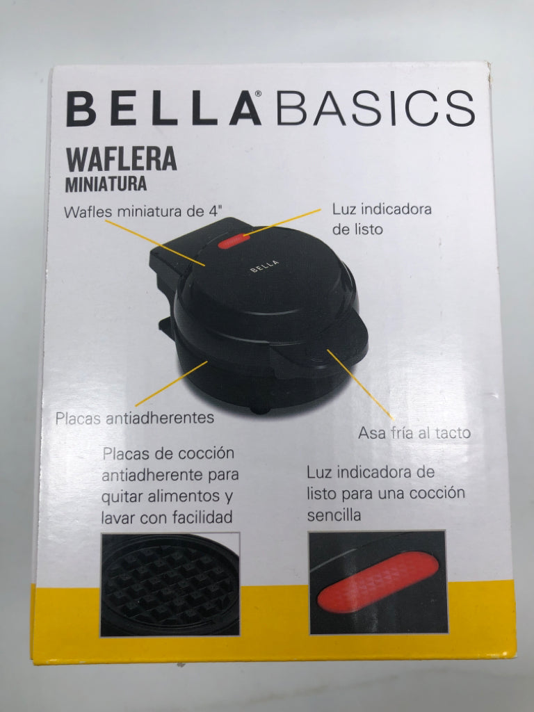 NIB BELLA BASICS MINI WAFFLE MAKER.