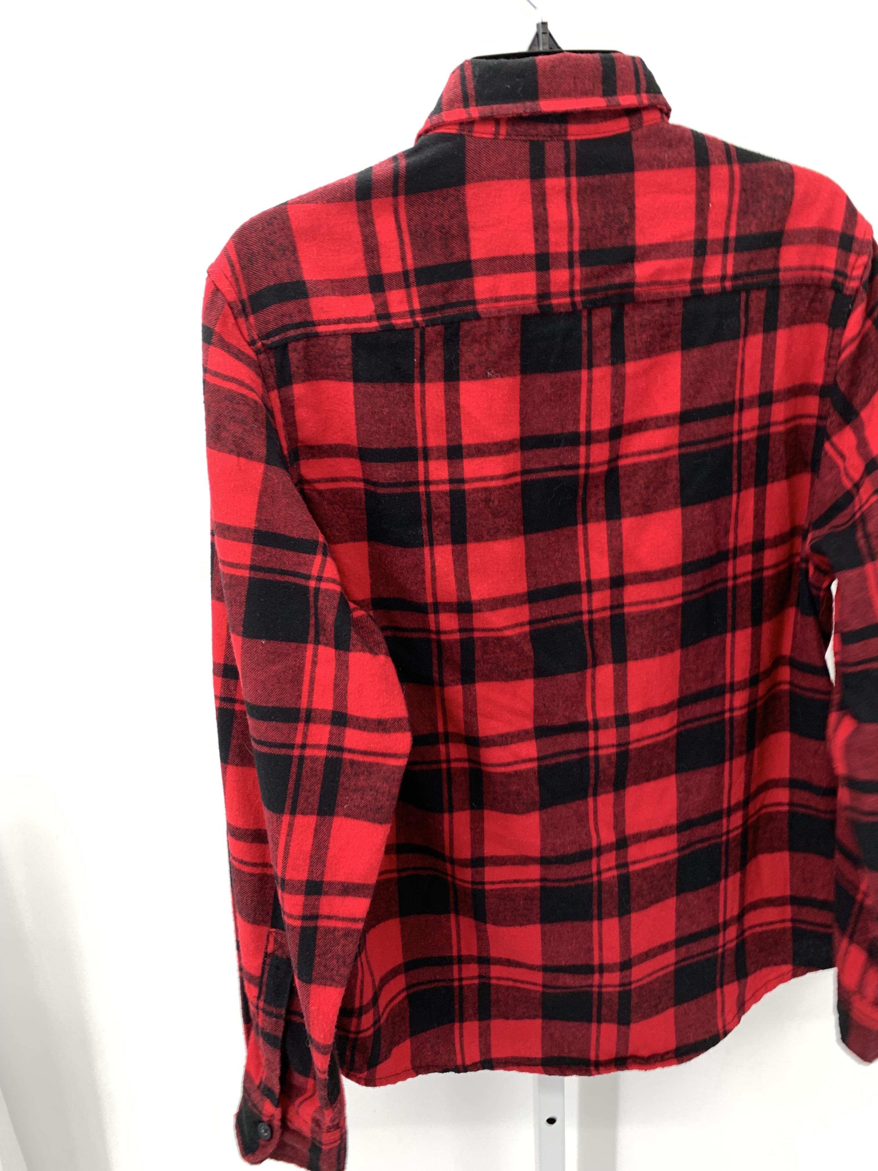 BLACK PLAID BTN DOWN