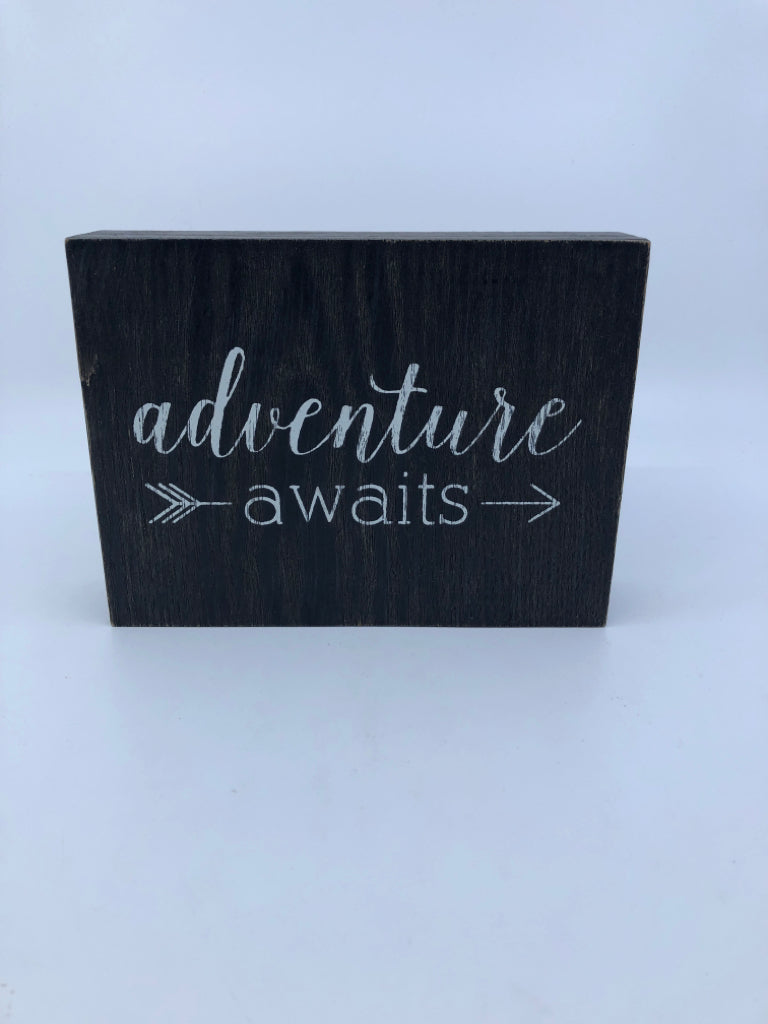 "ADVENTURE AWAITS" WOOD BLOCK.