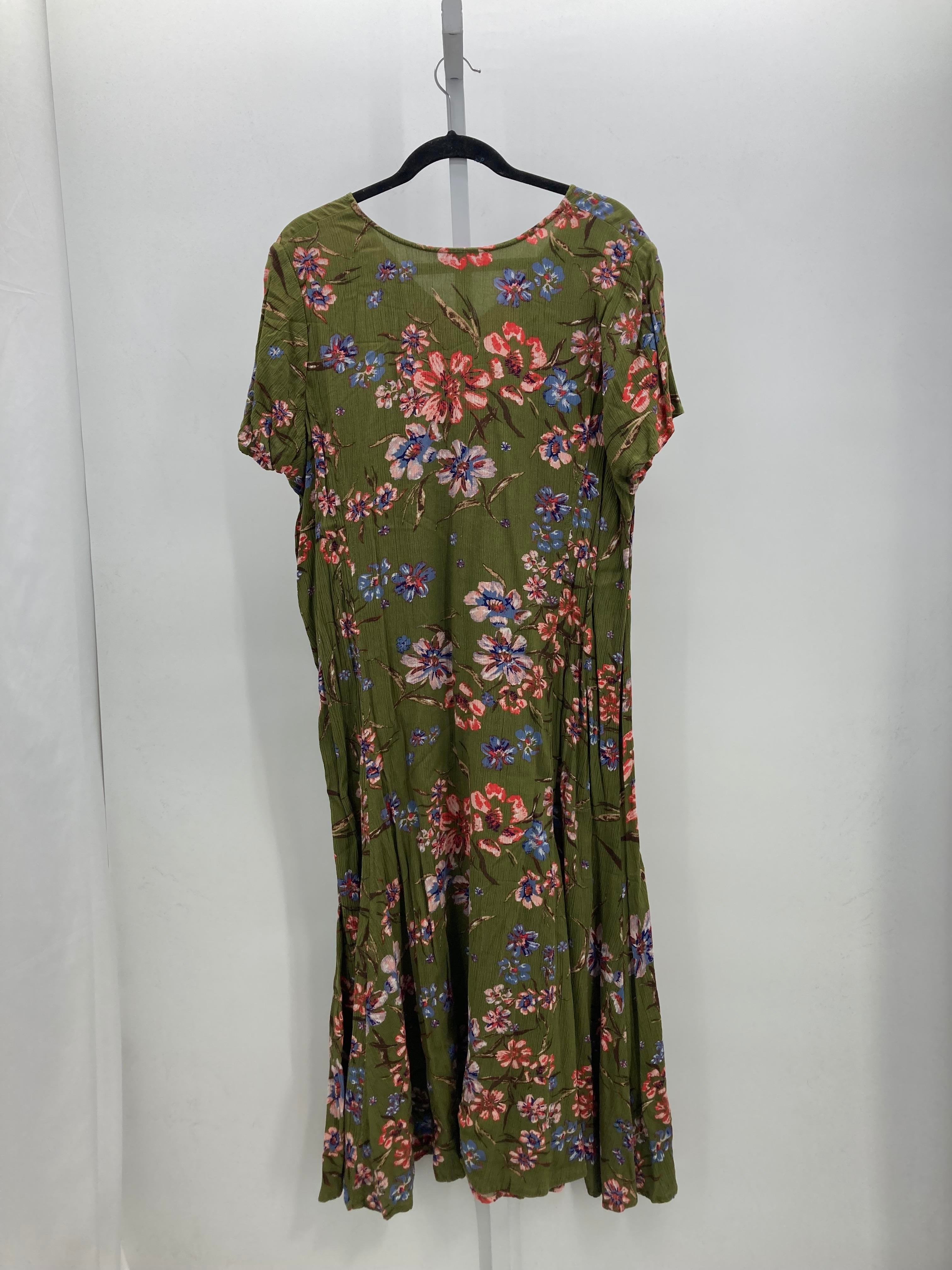 Woman Within Size 1X Womens Short Sleeve Dress