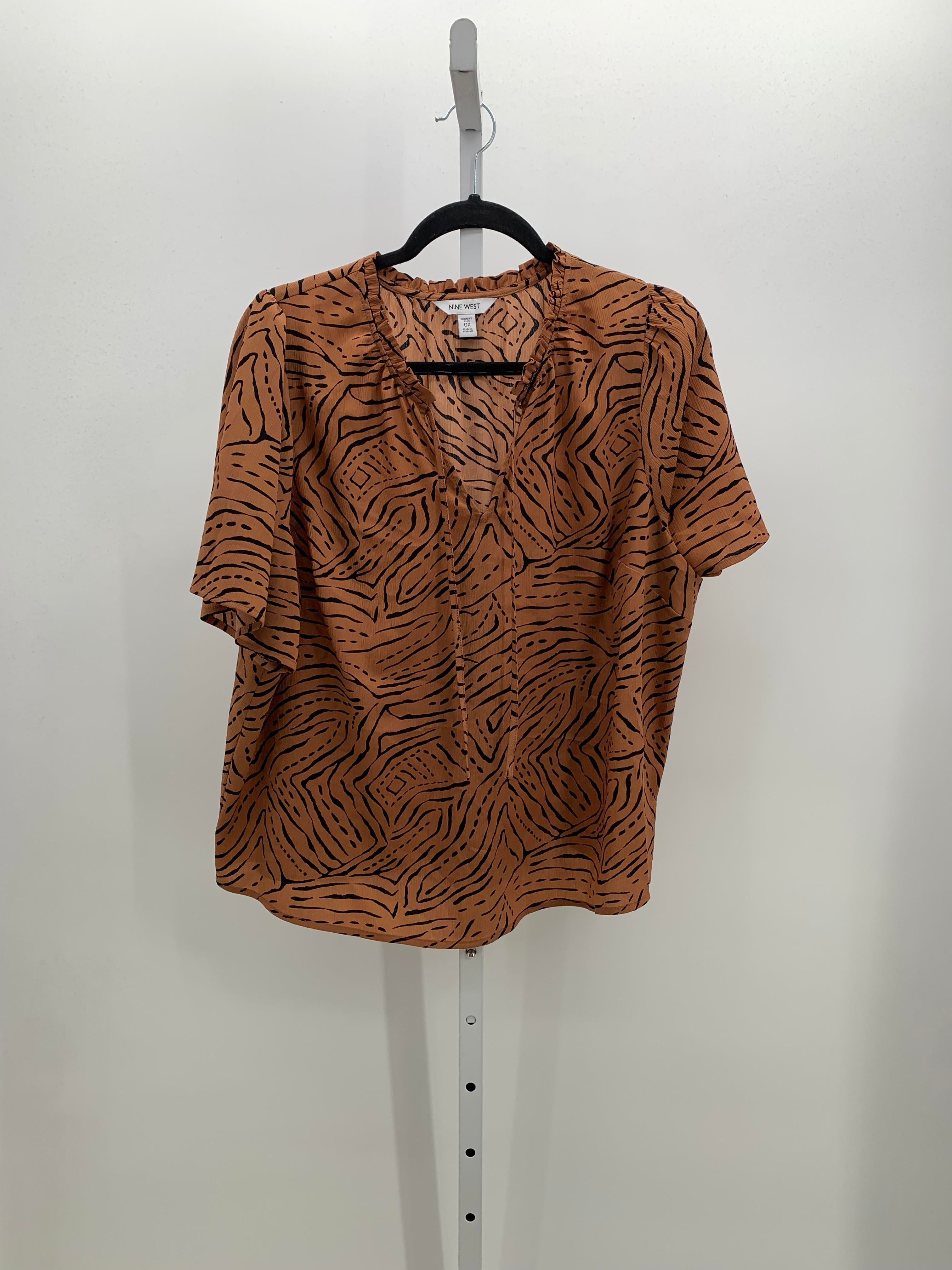 Nine West Size 0X Womens Short Sleeve Shirt