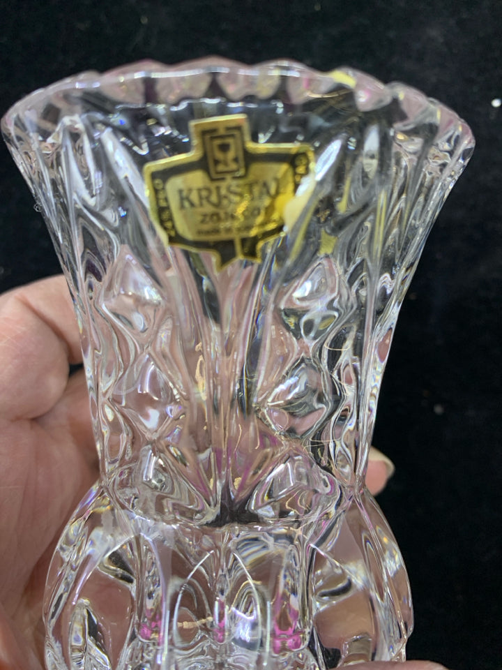 CUT CRYSTAL TOOTHPICK HOLDER.
