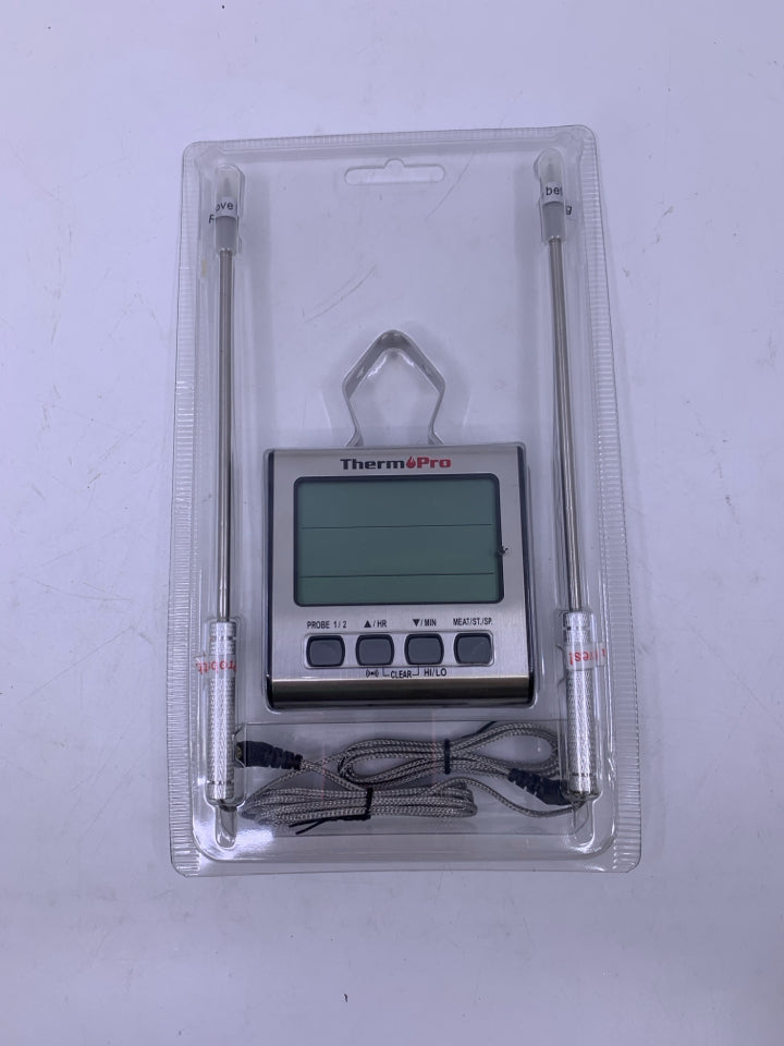 NEW THERMPRO PROLONG DUAL PROBE DITGITAL GRILL BBQ FOOD OVEN SMOKER.