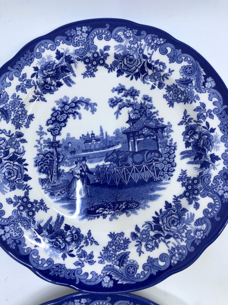 6 SPODE BLUE COLLECTION DINNER PLATE SET.