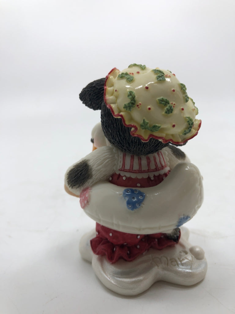 COW IN POOL FLOAT MARY MOOMOOS FIGURINE.