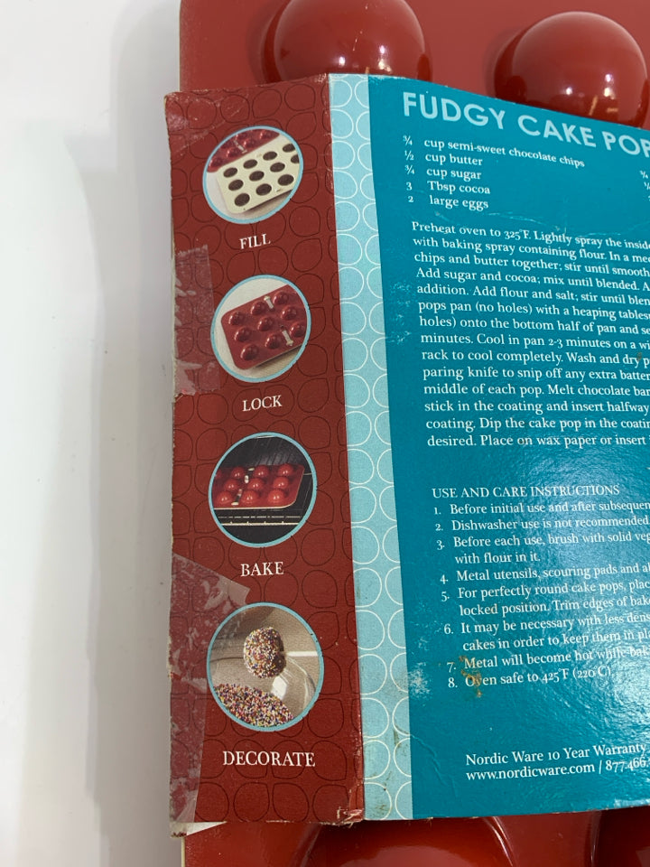 NIP CAKE POP MOLDS NORDIC WARE.