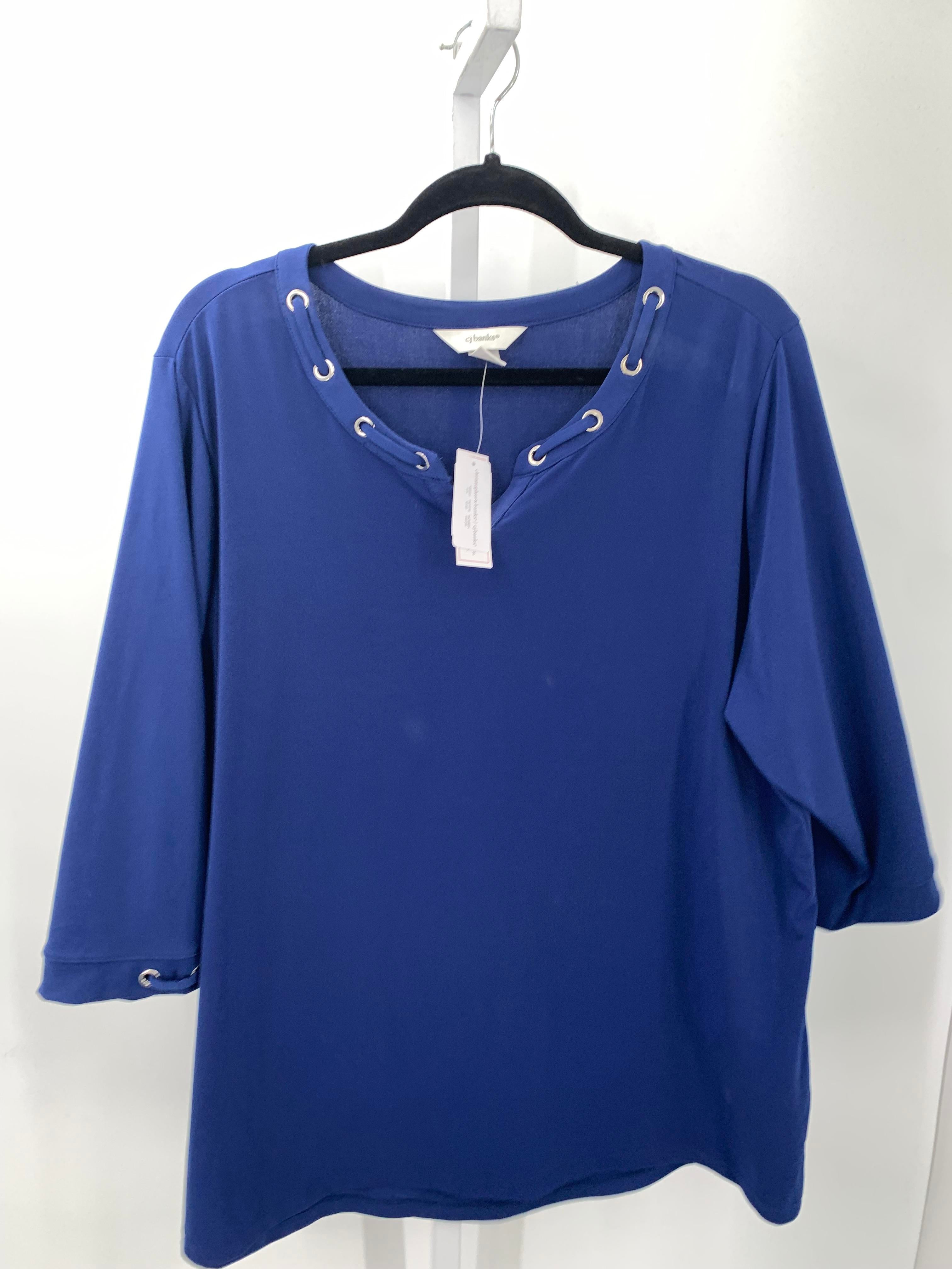 CJ Banks Size 2X Womens 3/4 Sleeve Shirt