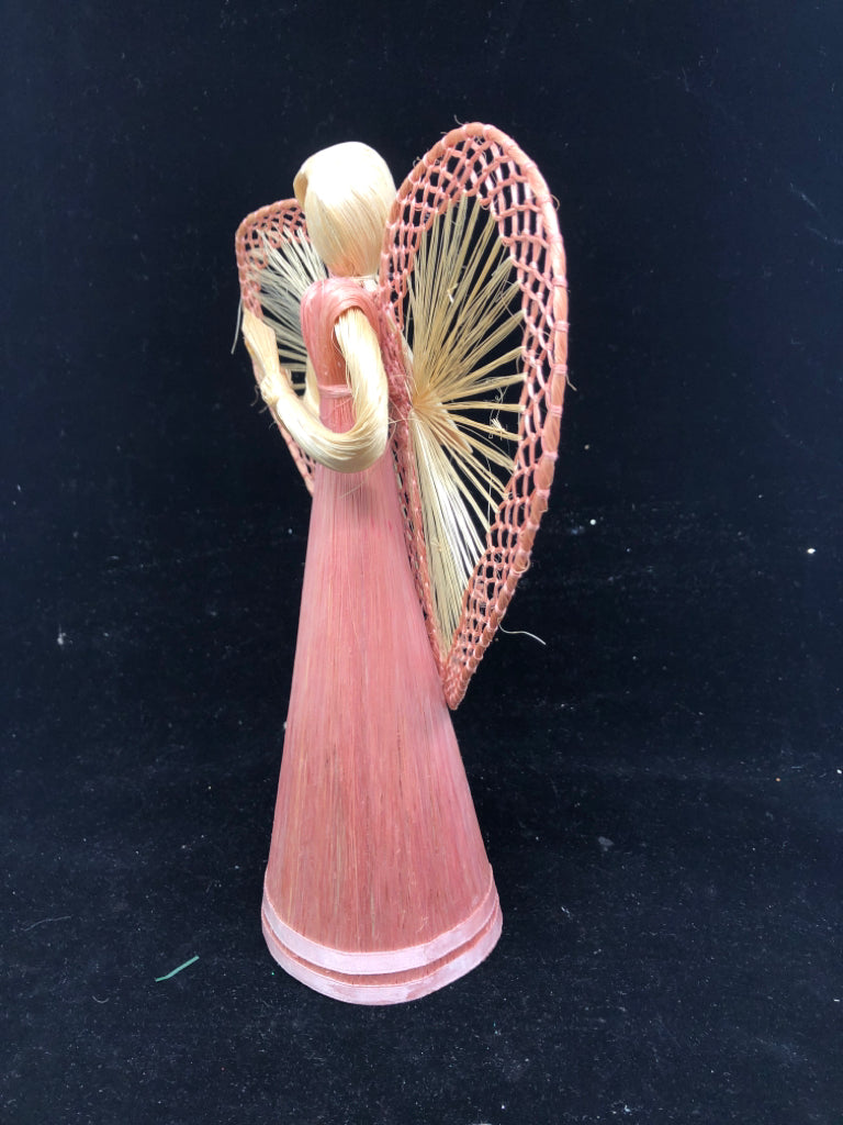 VTG PINK ANGEL TREE TOPPER.