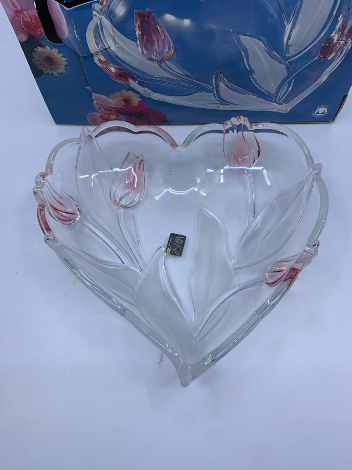 NIB HEART SERVER W TULIPS.