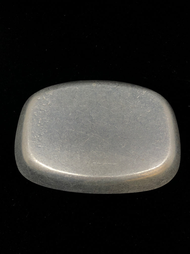 VTG PEWTER "GIVE US THIS DAY" BREAD DISH.