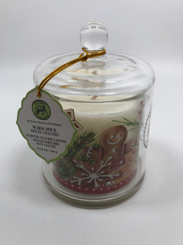 SCENTED CLOCHE CANDLE-WARM SPICE.