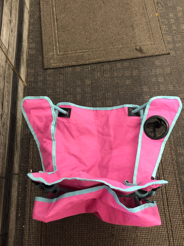 PINK/BLUE KIDS FOLDING CANOPY CHAIR.