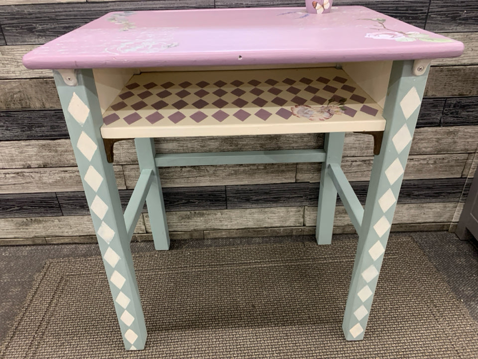 PURPLE AND BLUE KIDS PAINTED DESK.