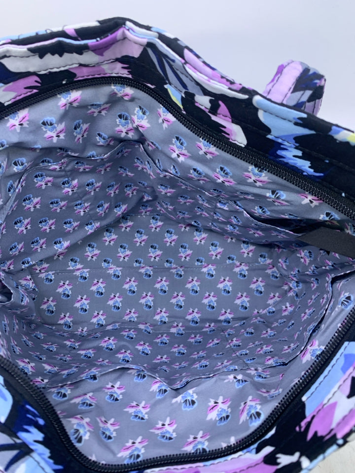 Vera Bradley Small Tote in Plum Pansies- New With Tags