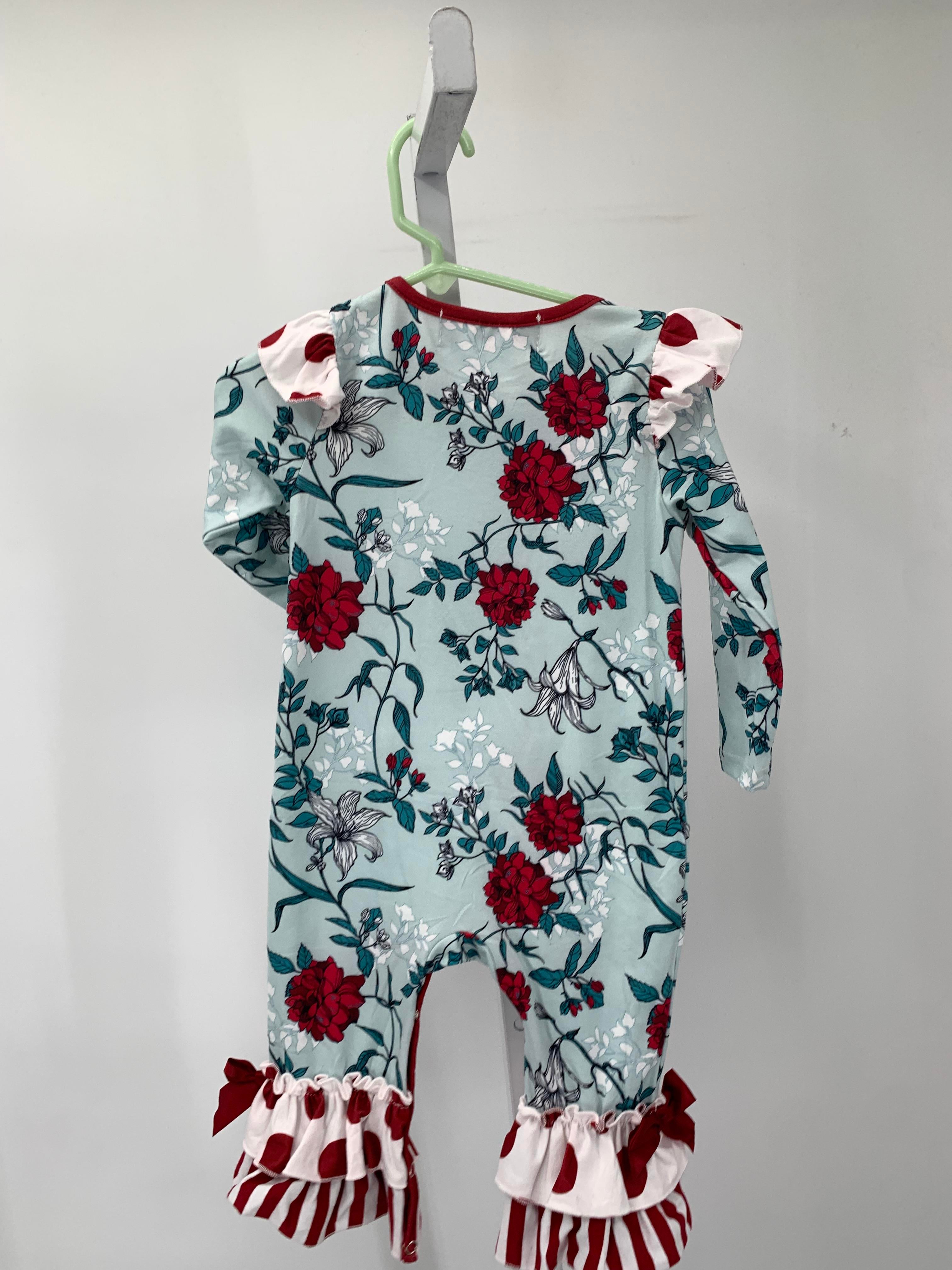 Size 6-12 mon Girls Long Slv. Romper