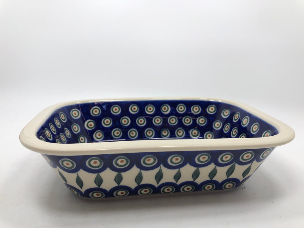 POLISH POTTERY RECTANGLE LOAF PAN.