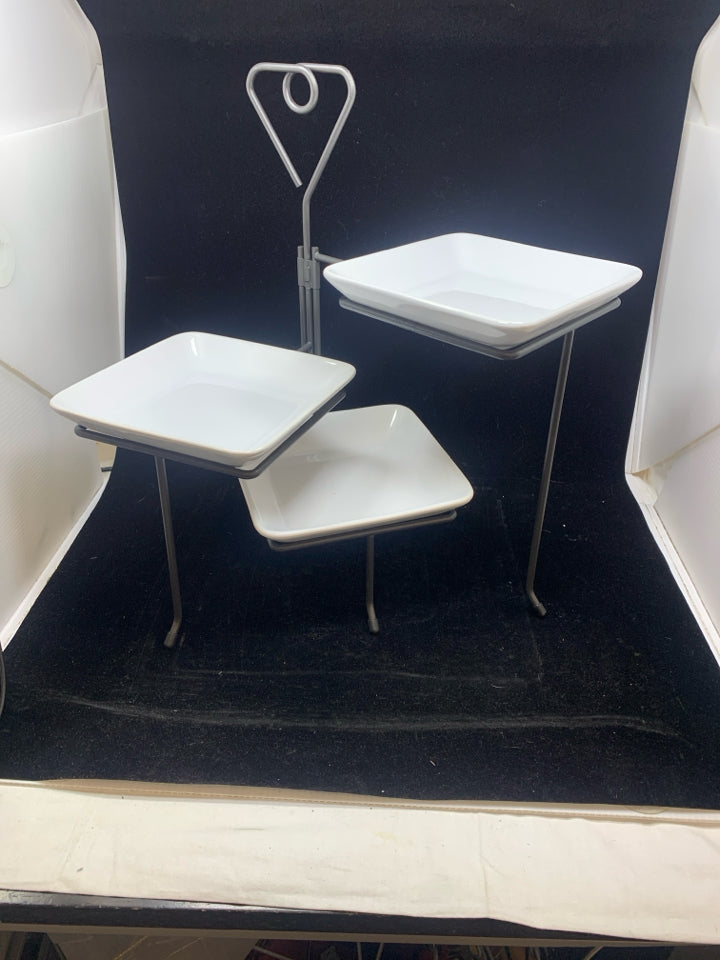 10PC PAMPERED CHEF SERVING TRAY W/STAND.