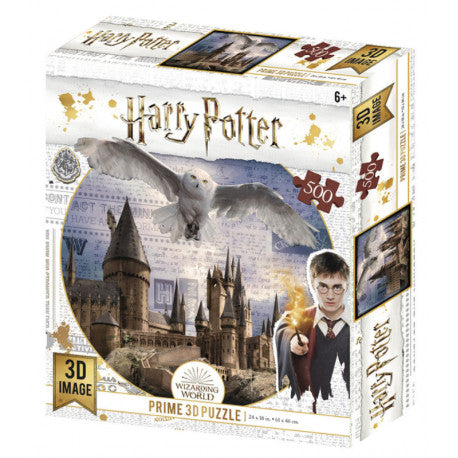 Harry Potter Hedwig & Hogwarts - Prime 3D Effect 500 Piece Jigsaw Puzzle -