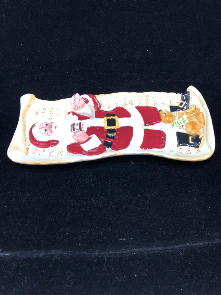 FITZ AND FLOYD SANTA SCROLL PLATE.