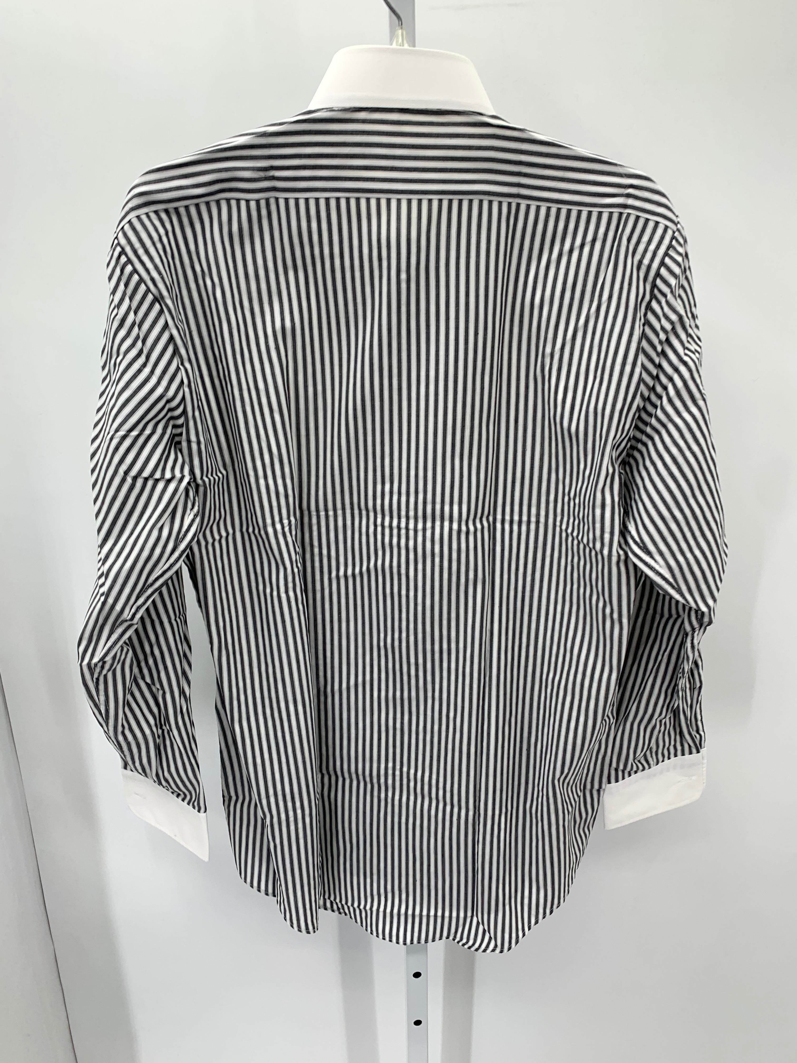 NFP GREY STRIPES BTN DOWN PLEATED
