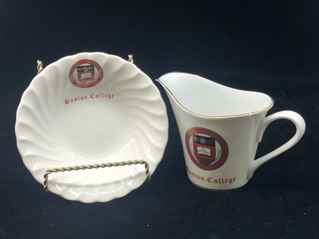 COFFEE CREAMER CUP WIRTH SAUCER BOSTON COLLEGE.