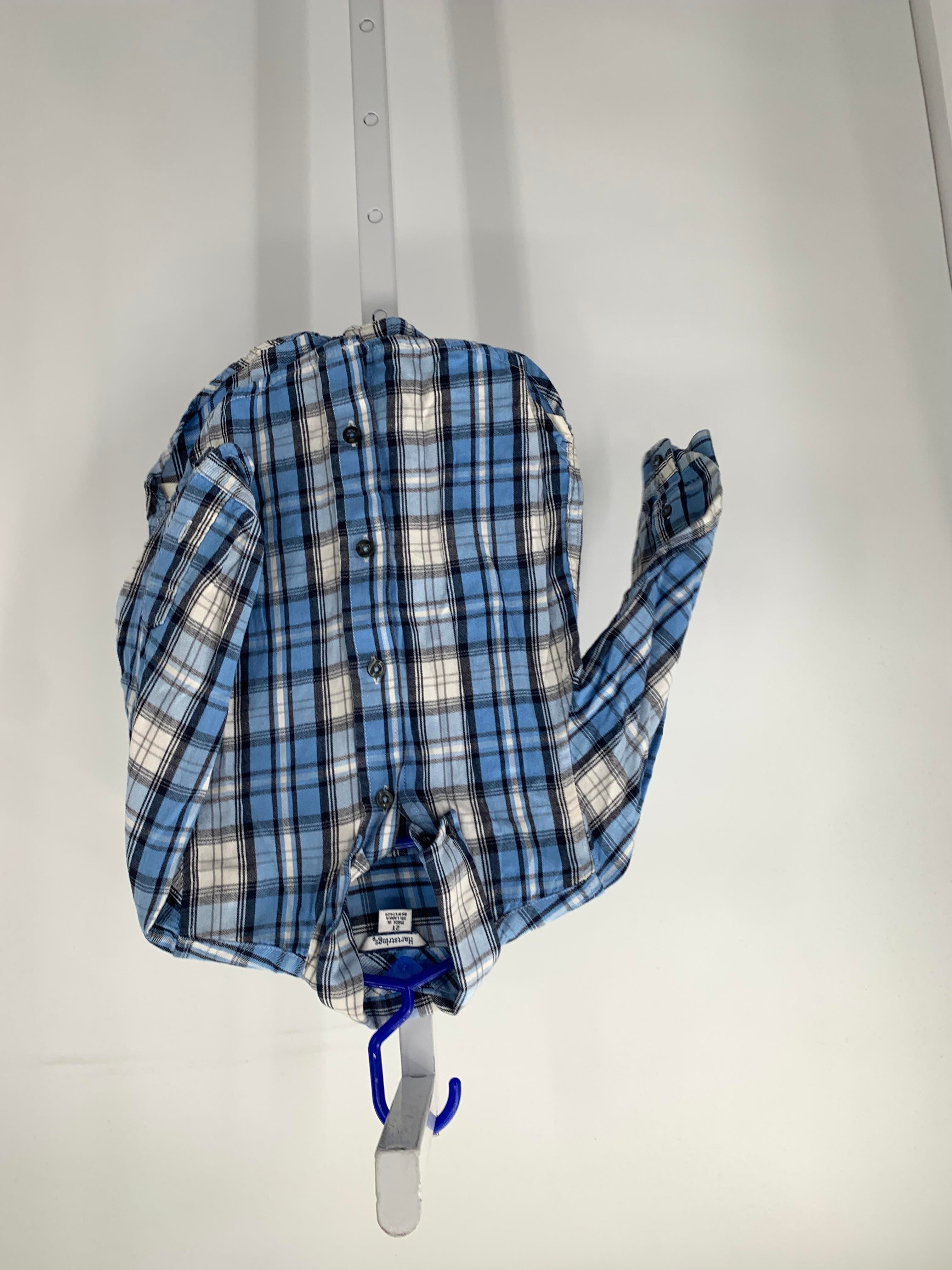 BLUE PLAID BTN DOWN