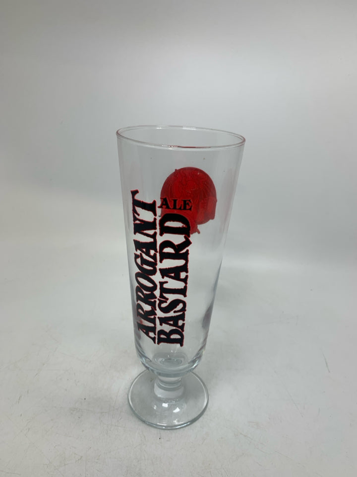 ARROGANT BASTARD ALE PILSNER GLASS.