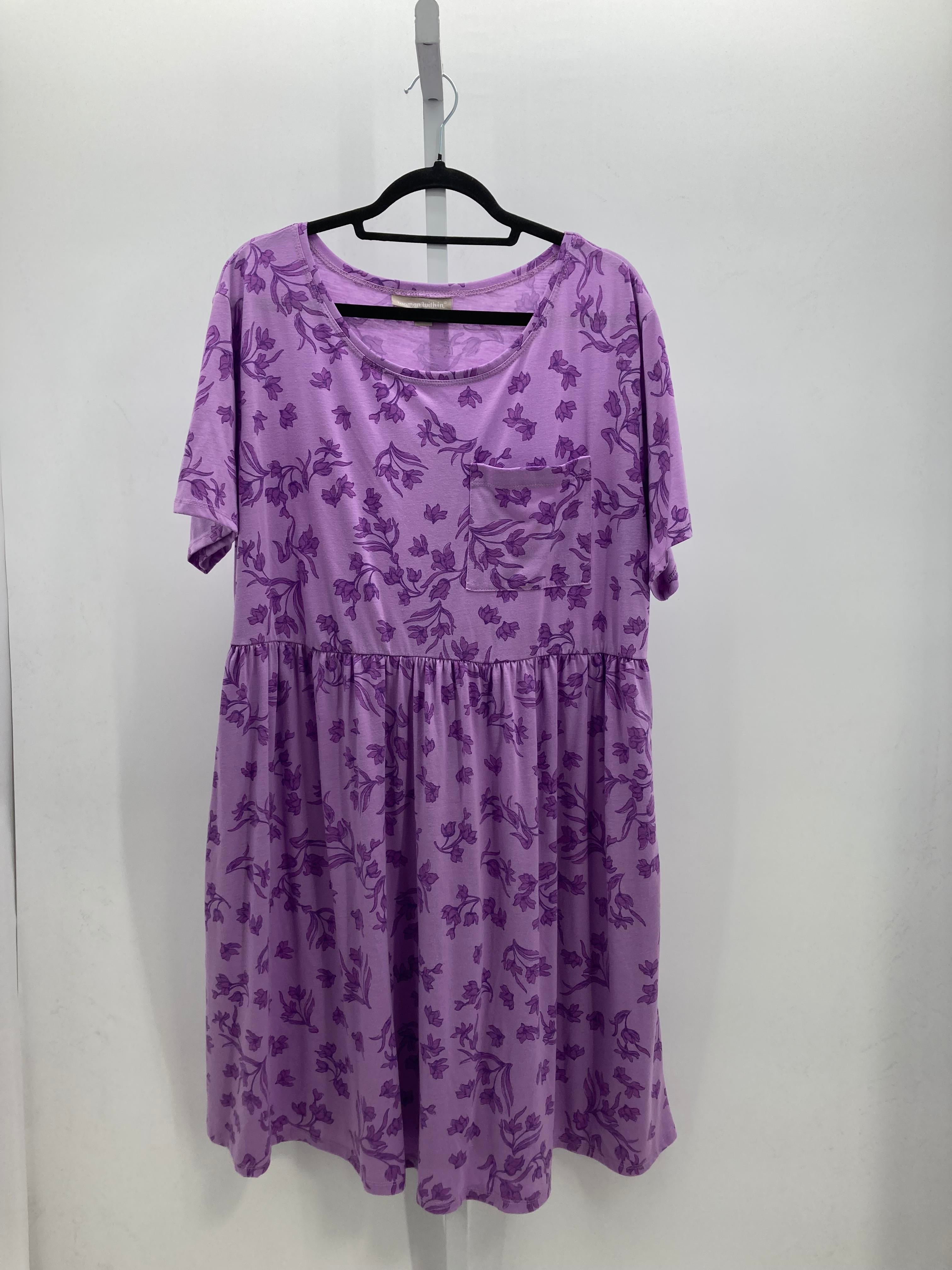 Woman Within Size 18/20 W Womens Short Sleeve Dress